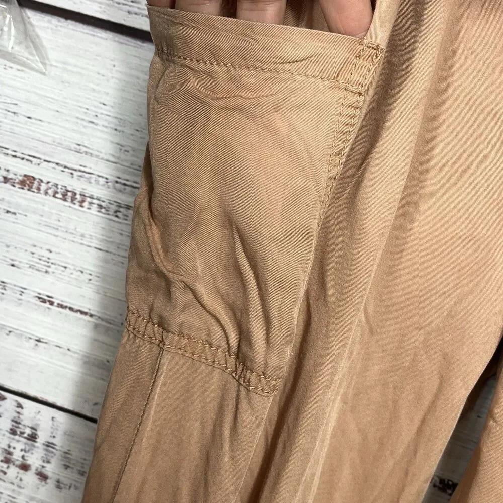 Free People Pants Women’s 4 Summers Over Cargo Belted Button Fly High Rise Pink